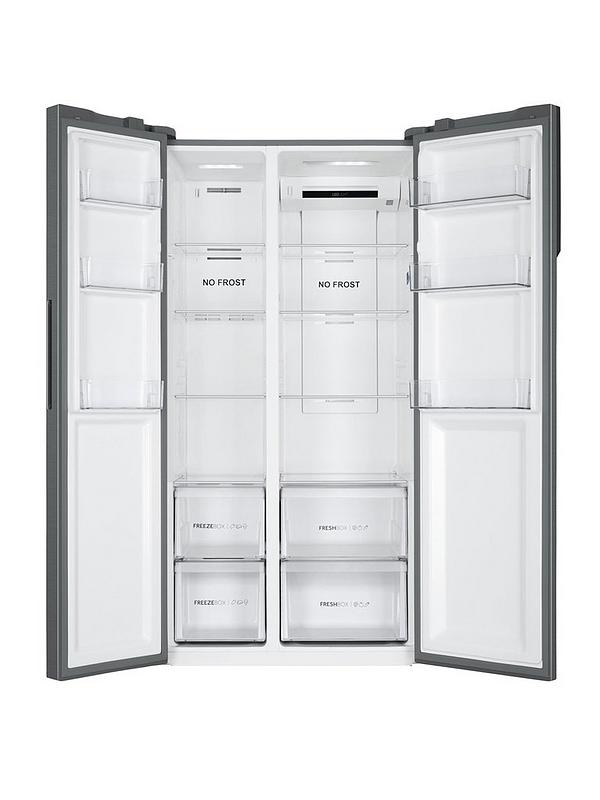 Haier HSR3918ENPG Total No Frost American Fridge Freezer, E Rated - Silver - Image 2